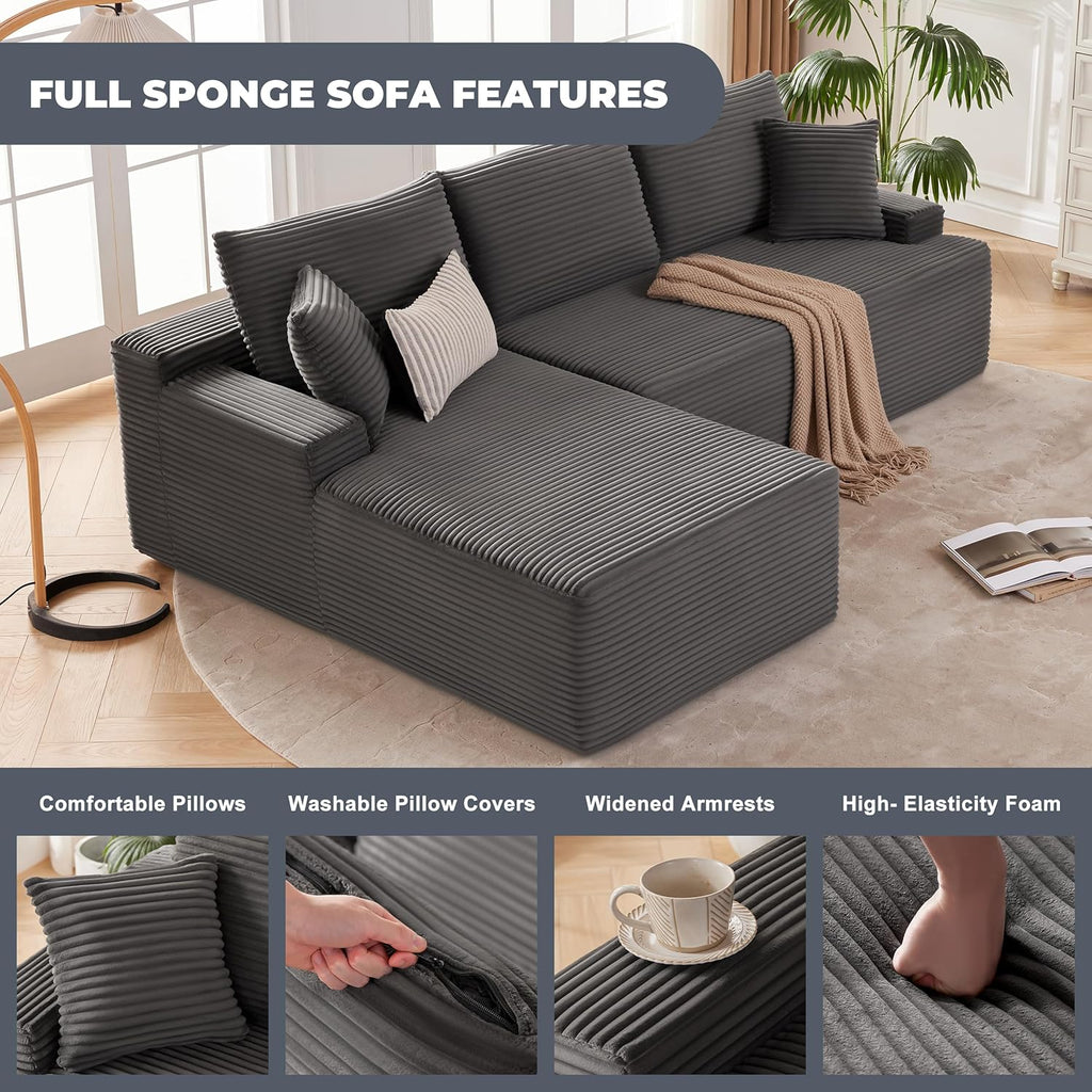 110-inch cloud sofa boneless sofa in the living room modular sofa with deep seats