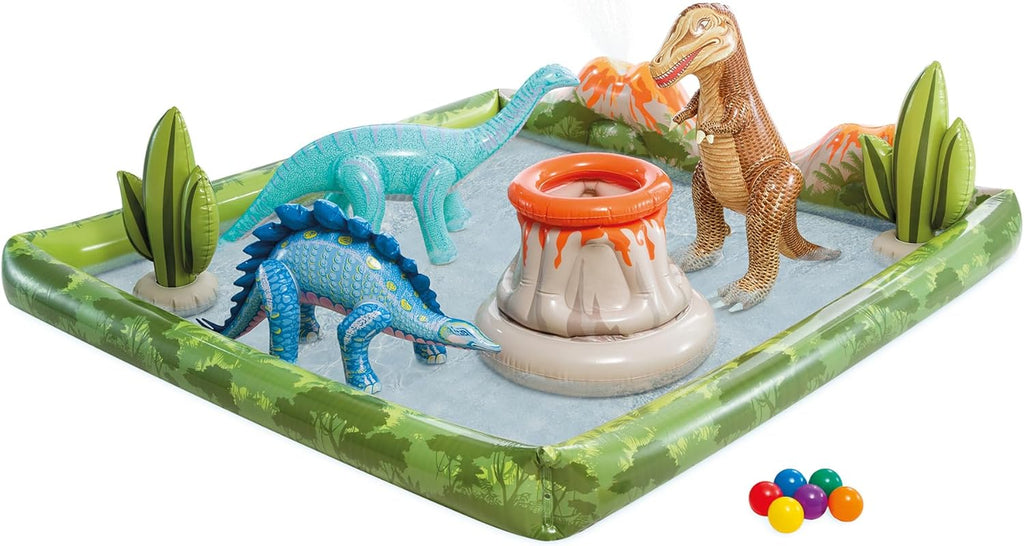 Intex 96 x 78 x 28 Inflatable Jungle Adventure Play Center Spray Kiddie Pool - Backyard Kids Water Slide, Outdoor Blow-Up Splash Pad for Toddlers