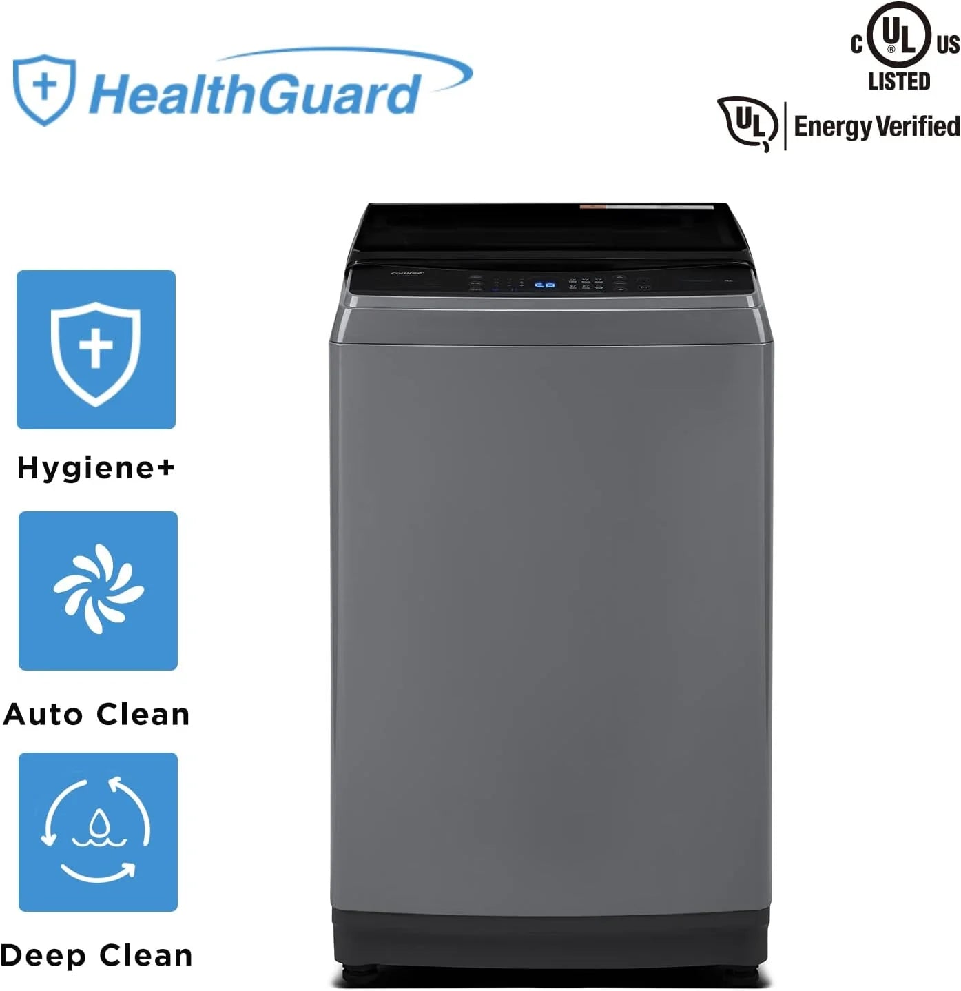 Comfee Portable Washing Machine 0.9 Cubic Feet Compact Washing Machine with LED Display 2 Built-in Drums Space Saving Fully Automatic Washing Machine