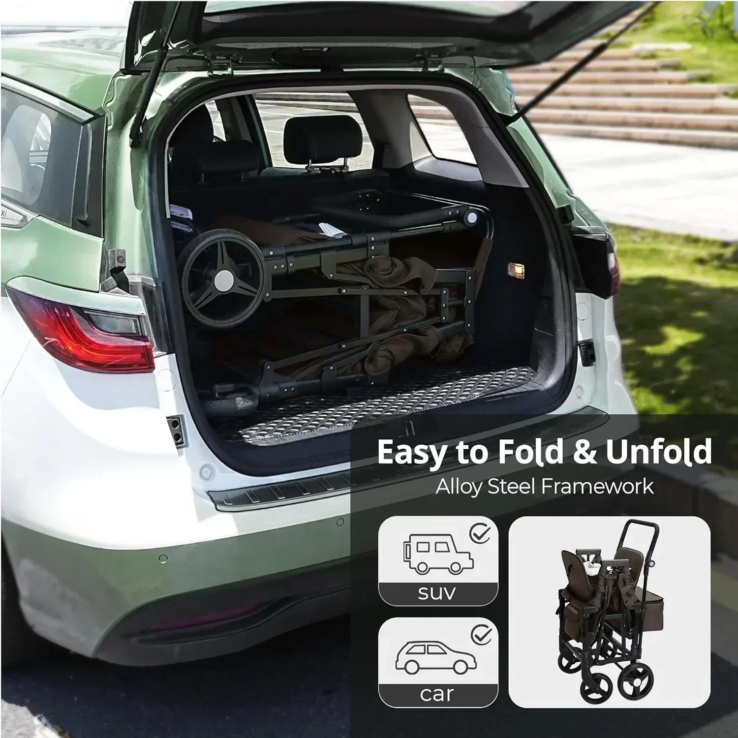 Stroller Wagon for Kids Wagon Stroller Toddlers 2 Seaters All-Terrain Baby Wagon Outdoor