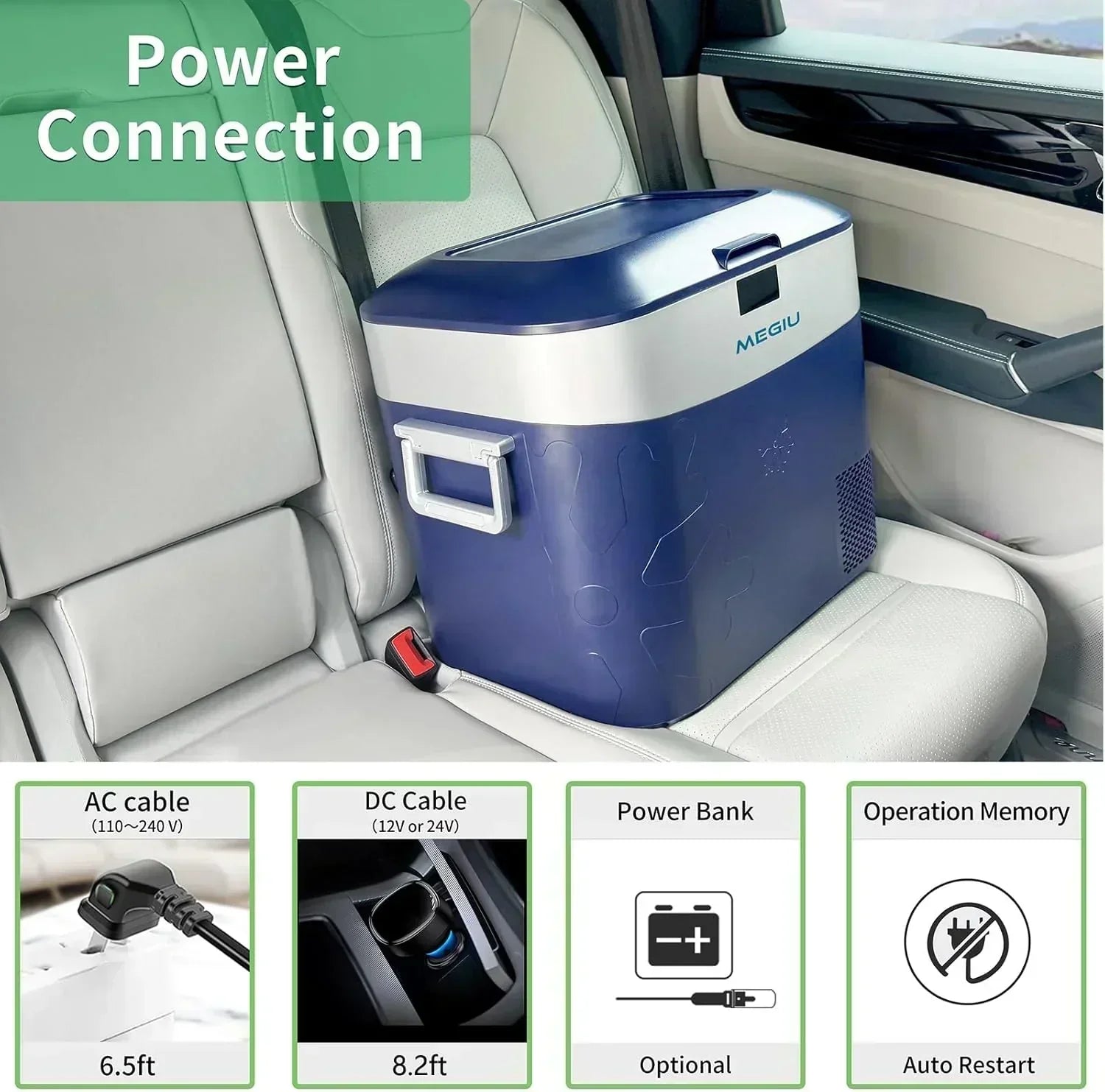Car Fridge Portable 12 Volt Refrigerator 23 Quart (22 Liter) Freezer Compressor Cooler 12V/24V