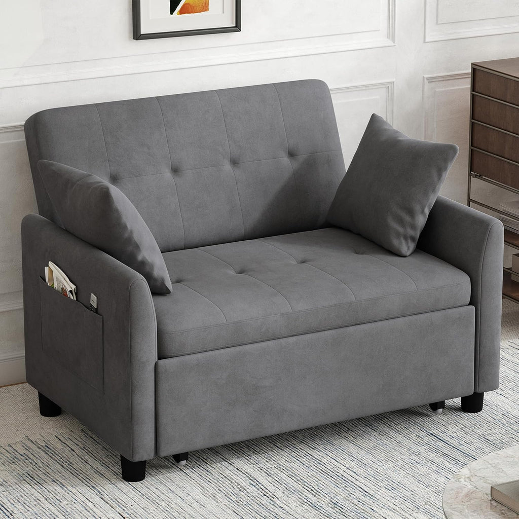 Sleeper Sofa Bed 3 in 1 Convertible Sleeper Couch Bed Pull Out Small Loveseat Sofa
