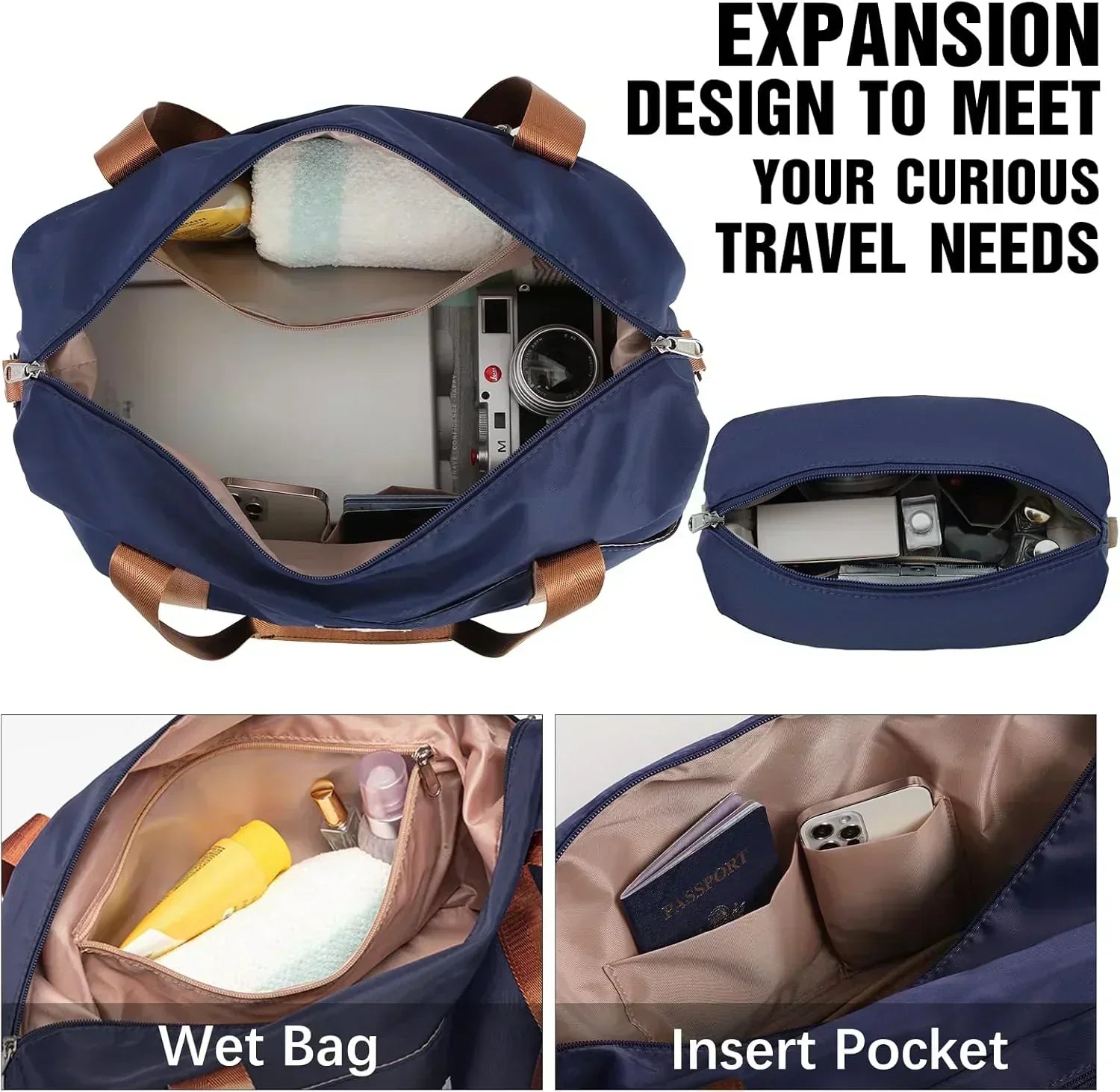 LONG VACATION 6 Piece Luggage Set Carry on Suitcase with ABS+PC hardshell Spinner Wheels