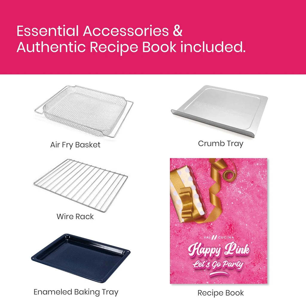 Infrared Heating Air Fryer Toaster Oven, Extra Large Countertop Convection Oven 10-in-1 Combo, 6-Slice Toast, Enamel Baking Pan Easy Clean with Recipe Book, Black Matte Stainless Steel