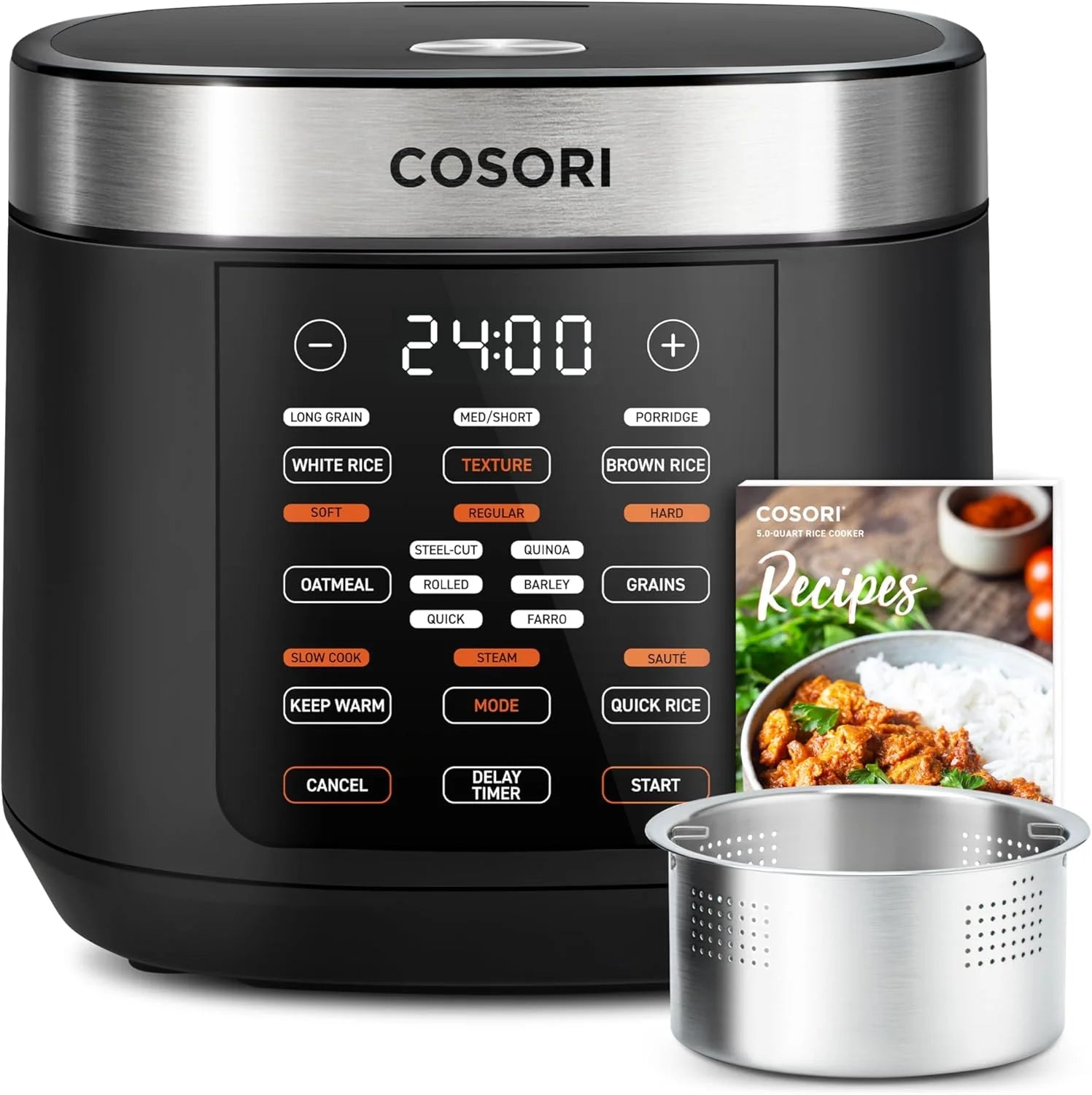 COSORI Pressure Cooker 6 qt, 9-in-1 Instant Multi Kitchen Appliances, Safer Venting Design, Rice Cooker, Slow Cooking Pot, Sous Vide, Saute Pot, 1100W, Stainless Steel