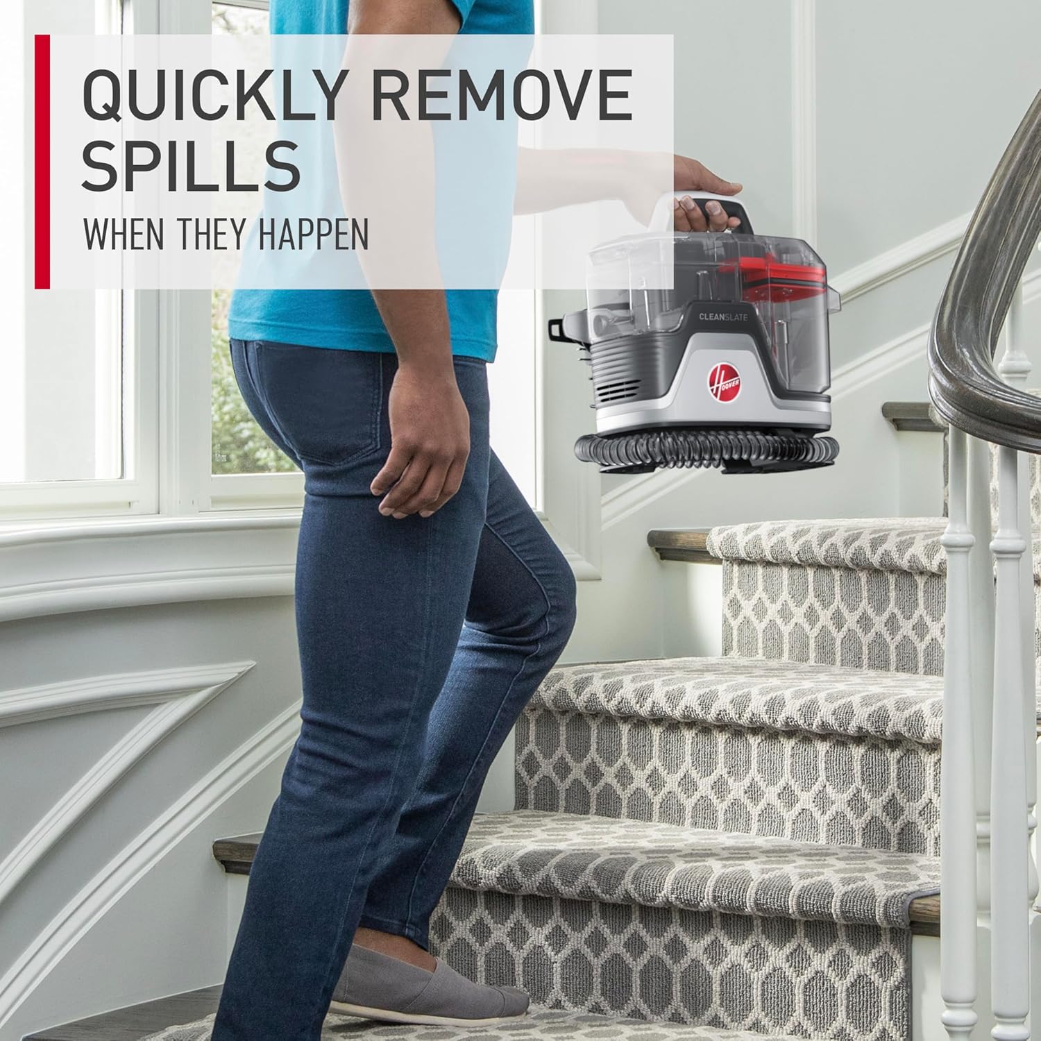 Hoover CleanSlate Plus Portable Carpet Upholstery Spot Cleaner with Powerful Suction