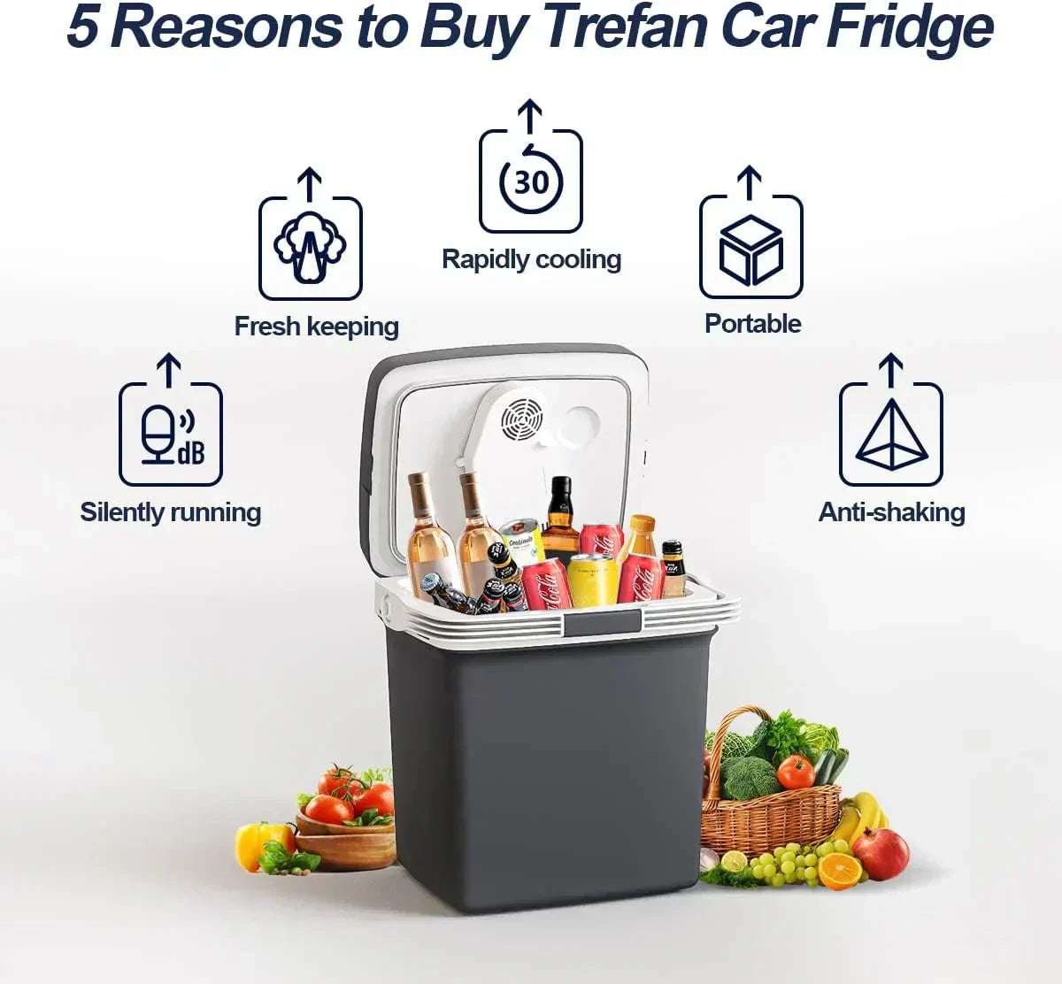 Electric Cooler & Warmer28QT/26L Portable Car Fridge Car Cooler Plug in Electric Car Coolers