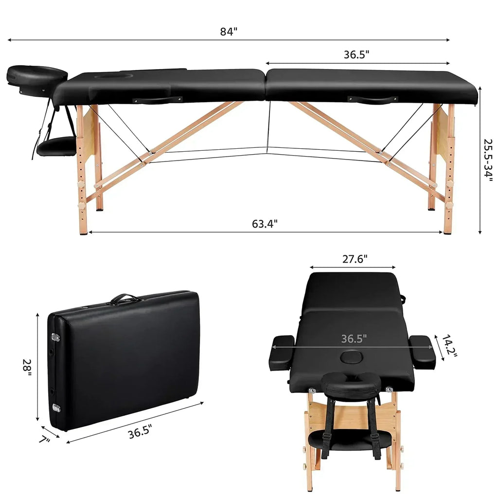 Yaheetech Massage Table Portable Lash Beds Spa Bed Massage Couch Foldable Spa Tables