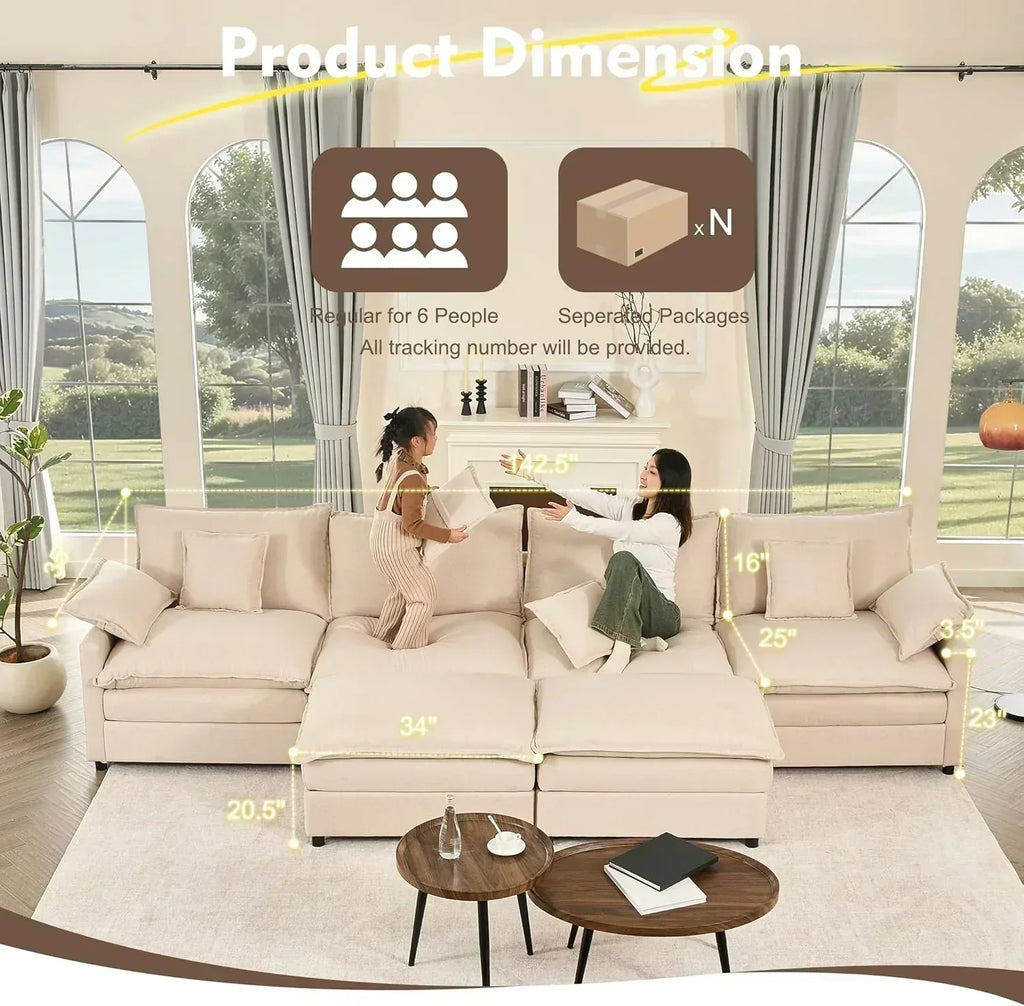108 U-shaped sofa modular sofa Comfortable cloud sofa