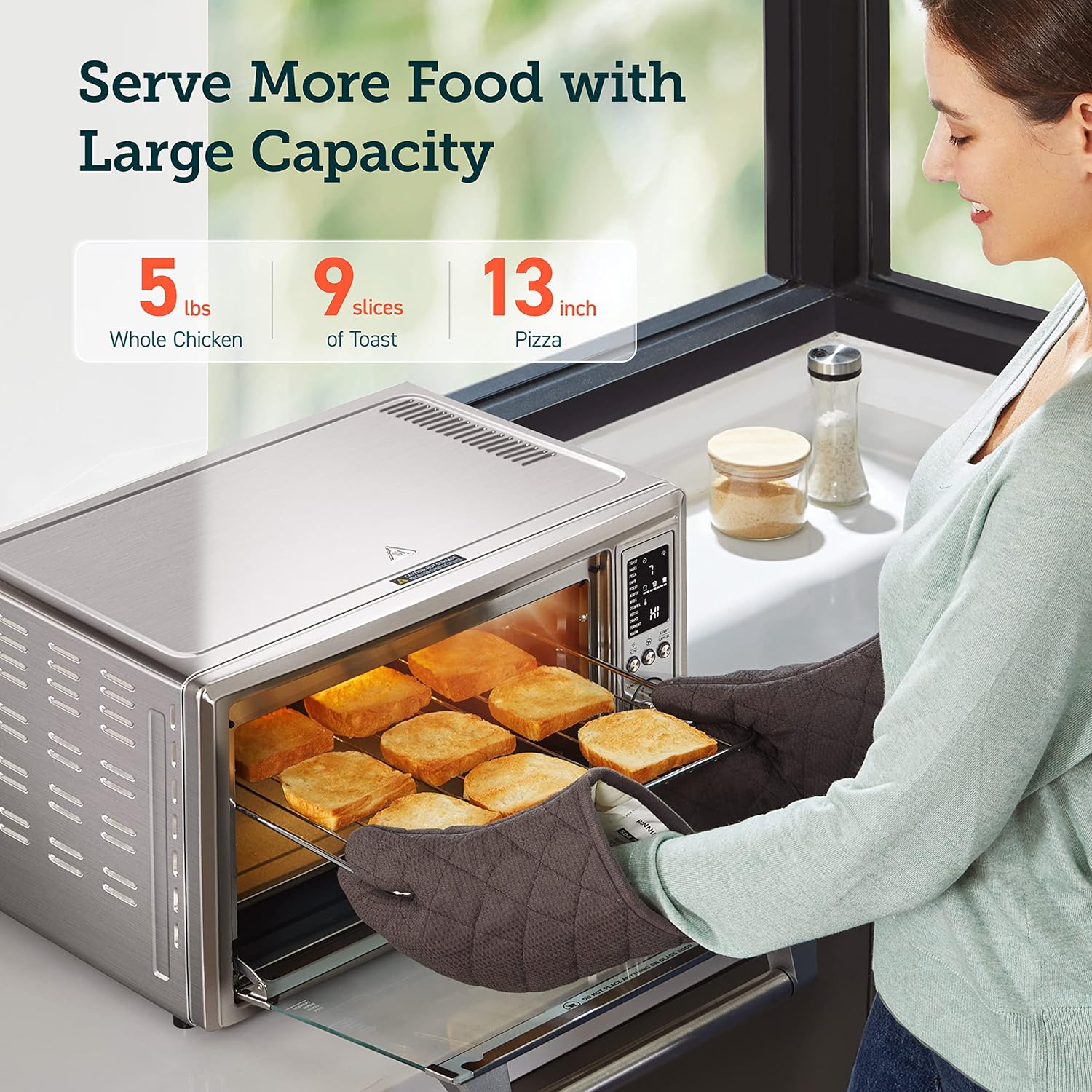 COSORI 11-in-1 air fryer 13-quart capacity combines grilling toasting baking and reheating