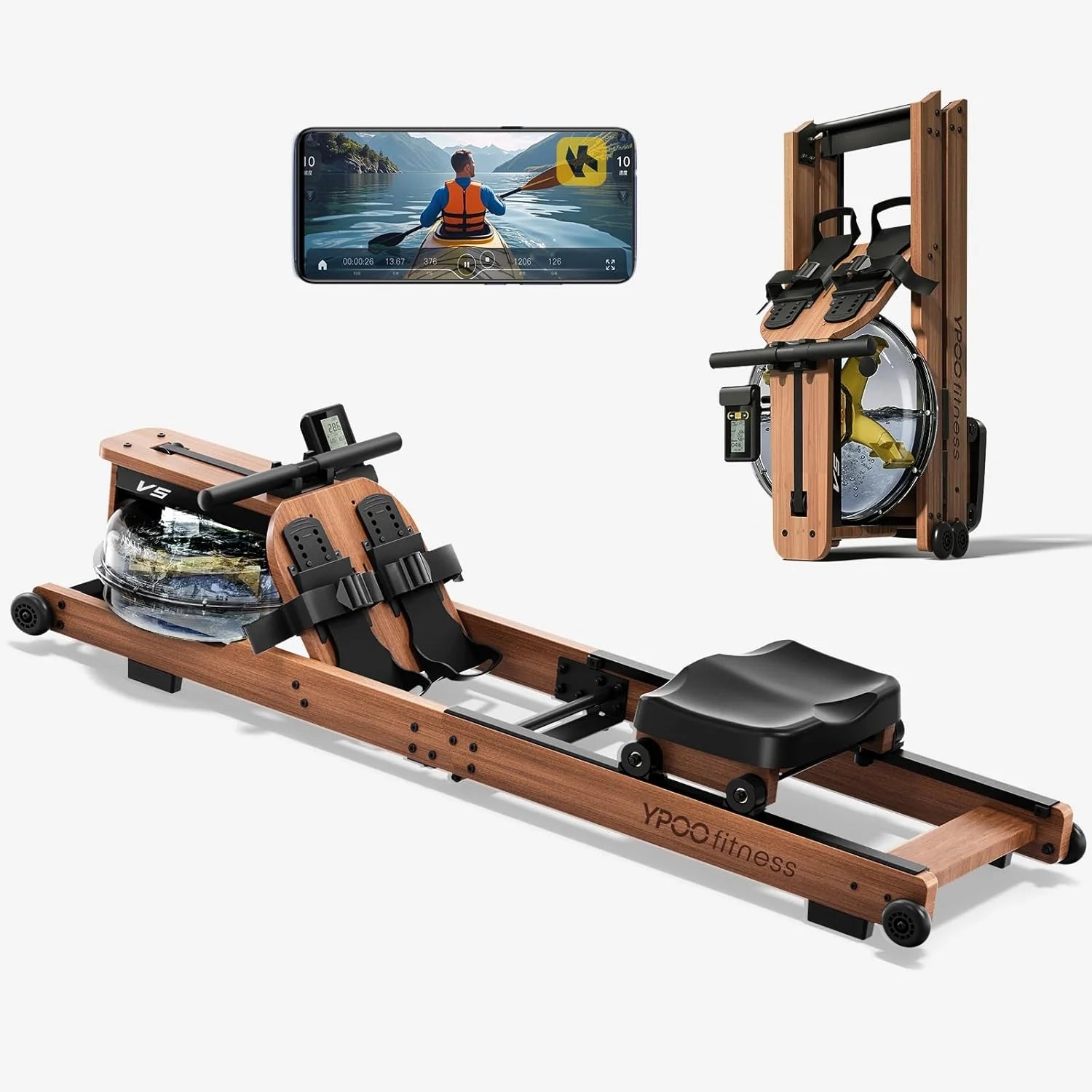 Rowing Machine for Home, 350 LB Capacity, 16-Level Silent Resistance, Magnetic Rowing Machines