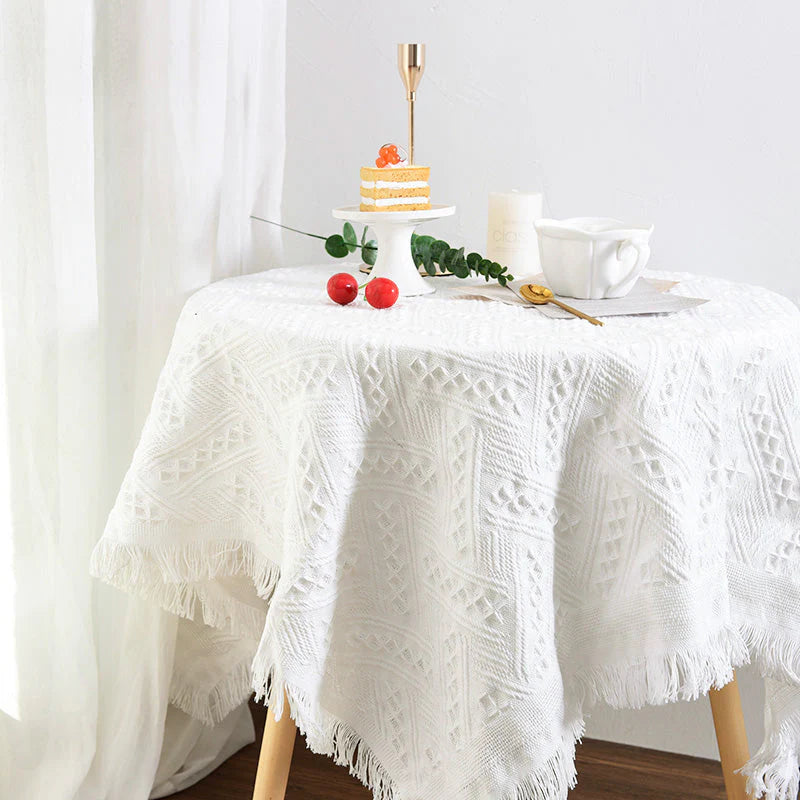 Nordic INS wei?e Tischdecke, staubdicht, f��r Couchtische, Nachttische und Schreibtische