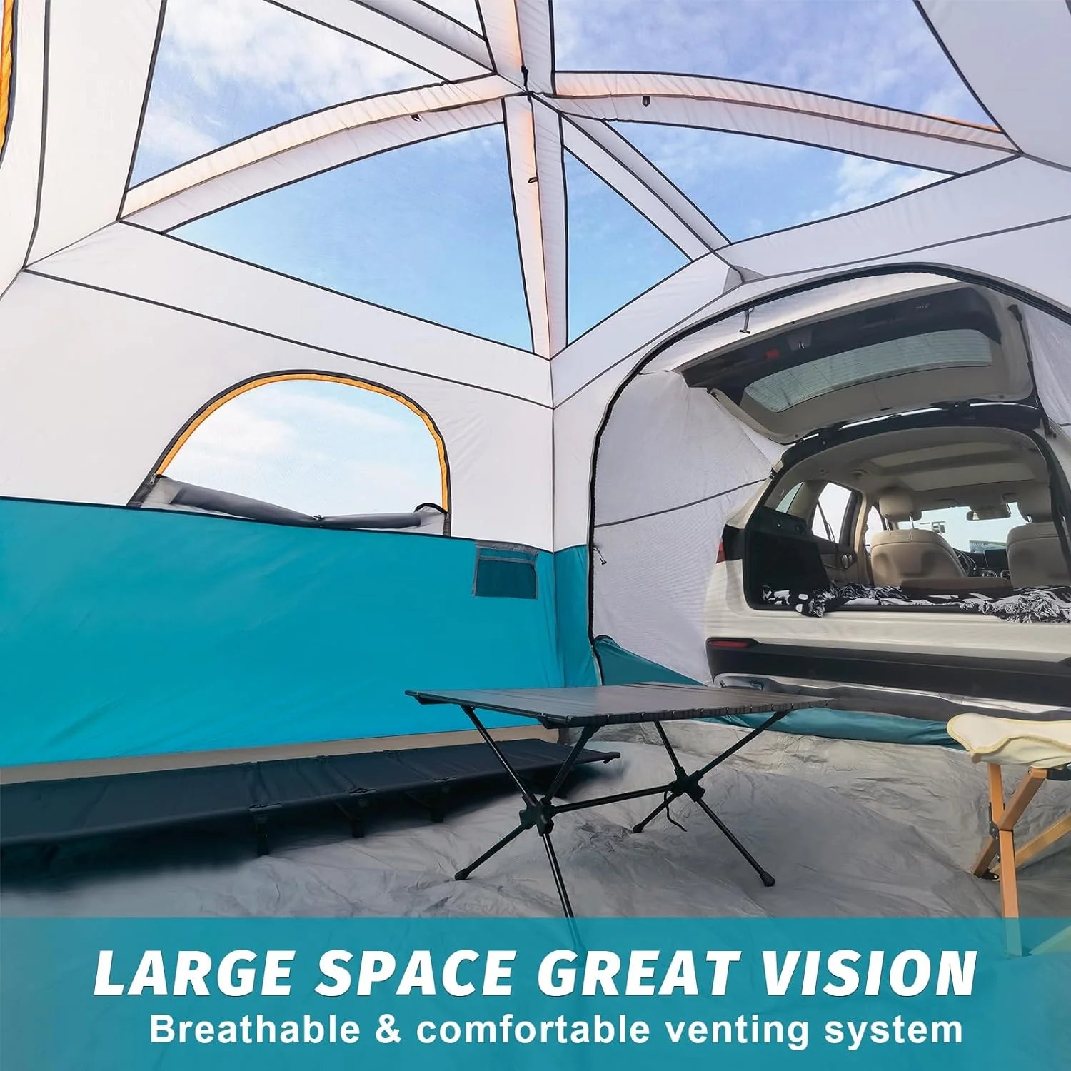 SUV Tent for Camping, 6-Person SUV Tailgate Tent - Easy Set Up with Rainfly, 10'x9'x78in(H)