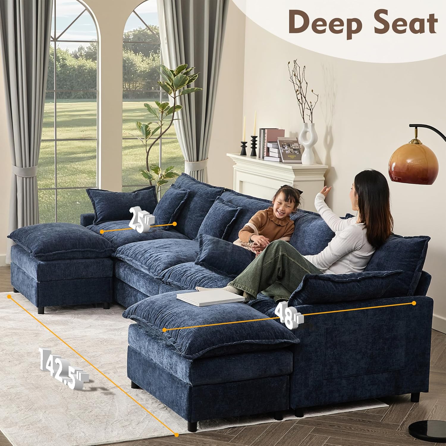 108 U-shaped sofa modular sofa Comfortable cloud sofa