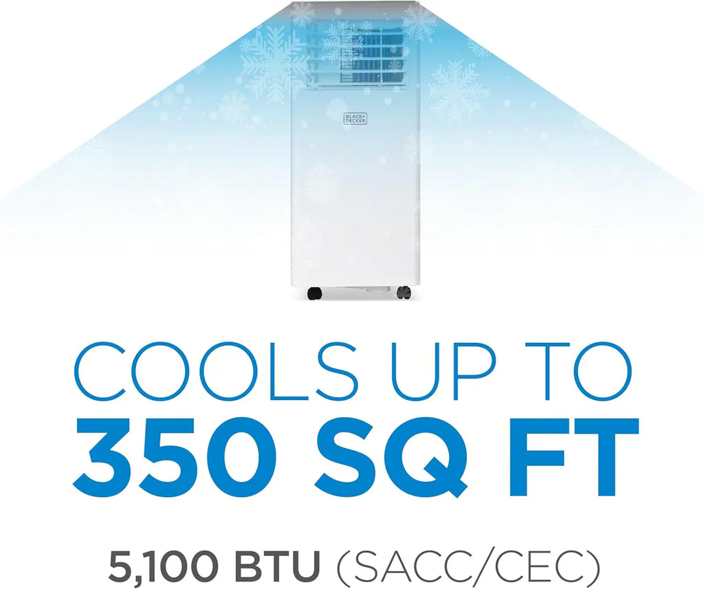 BLACK+DECKER 10,000 BTU Portable Air Conditioner for Rooms up to 450 Sq with Remote Control