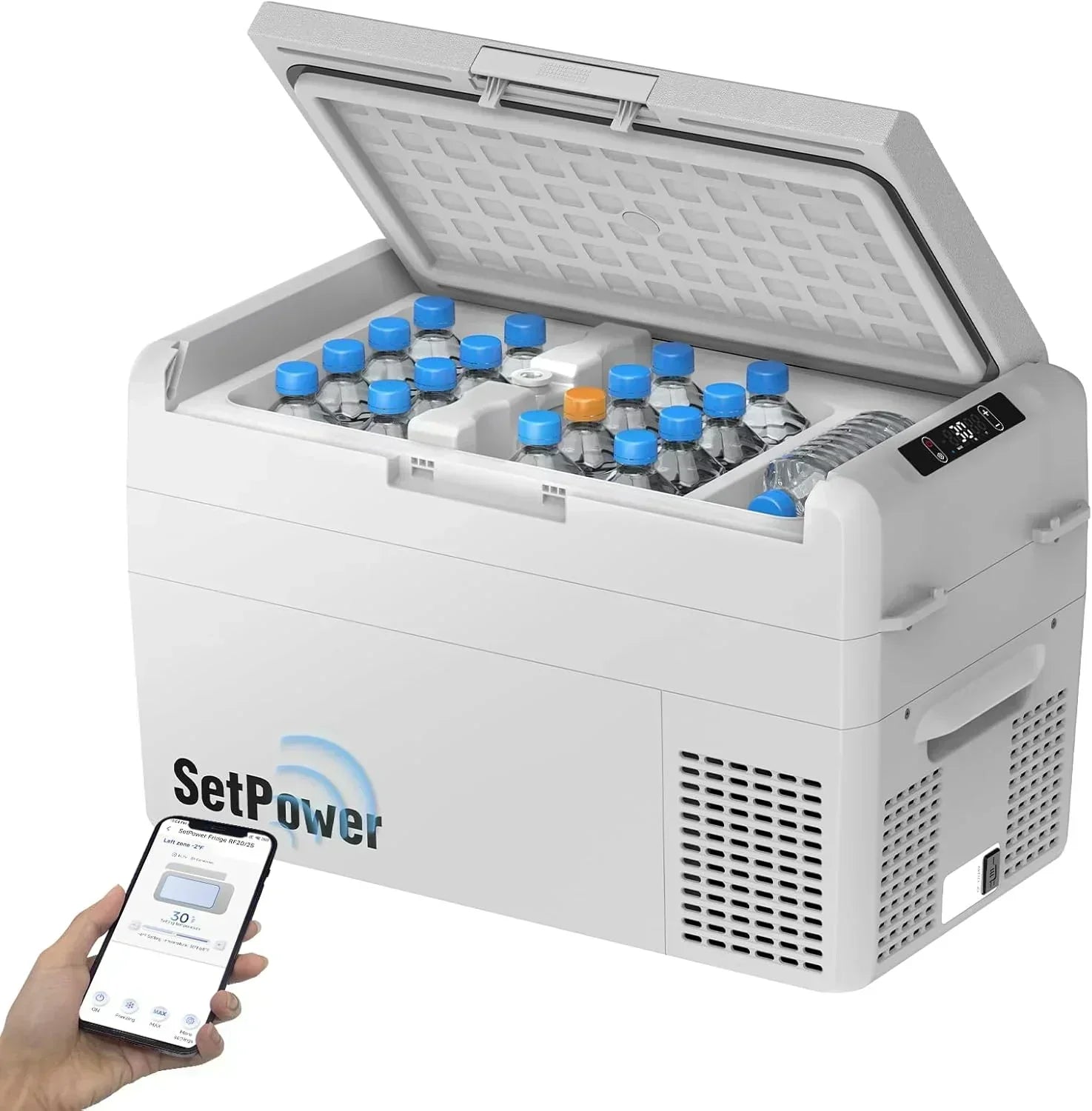 12V Refrigerator 21 Quart Portable Freezer 50 Hours Keep Cool Electric Cooler Car Refrigerator
