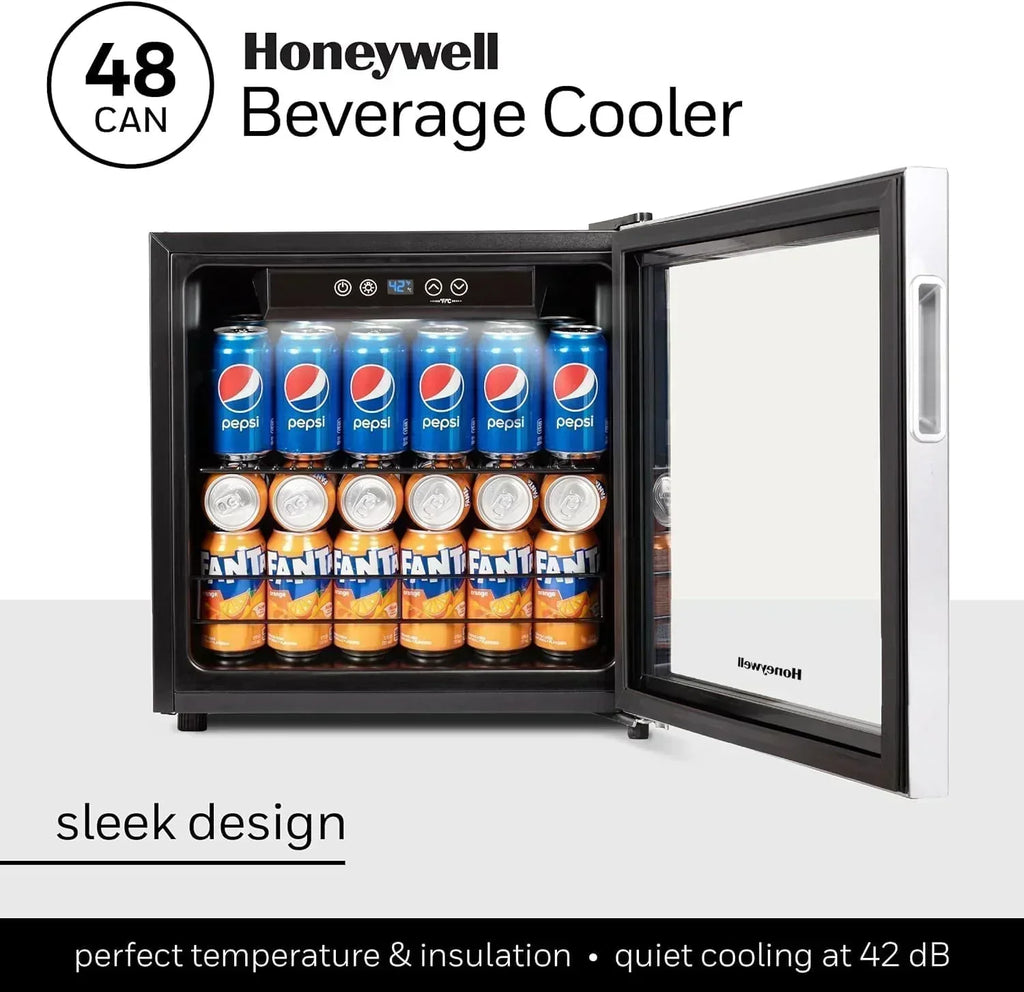 Beverage Refrigerator and Cooler 115 Can Mini Fridge with Glass Door for Soda Beer or Wine