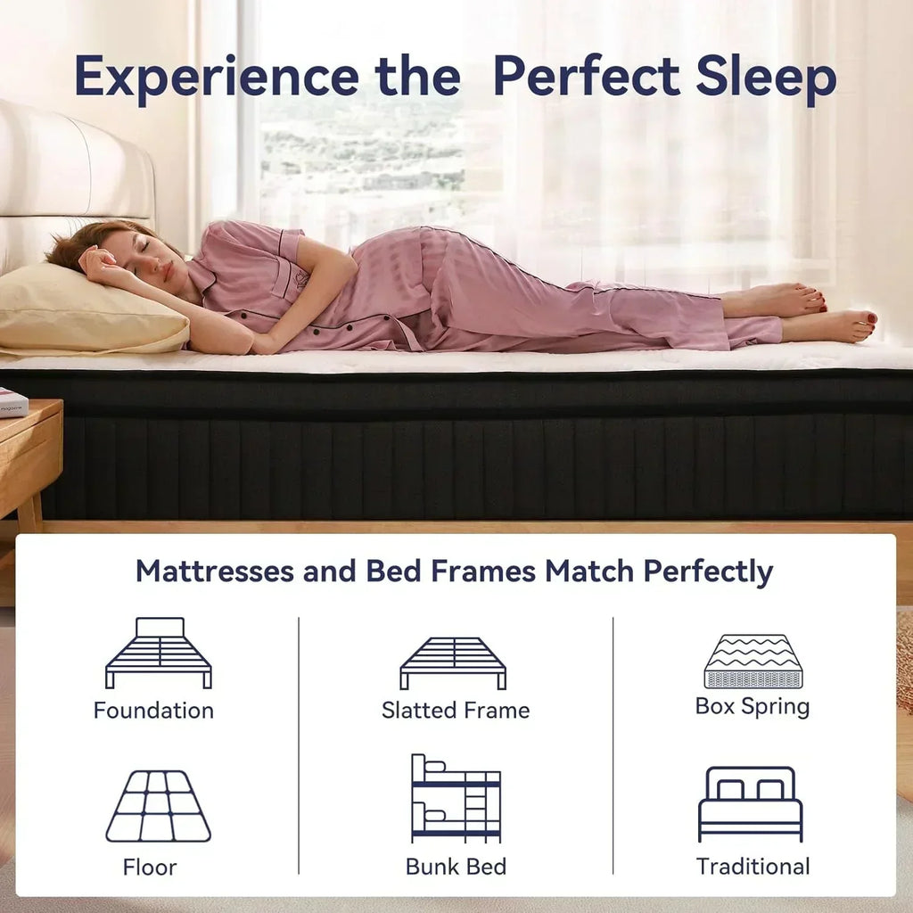 Queen Mattress 12-inch Queen Hybrid Mattress