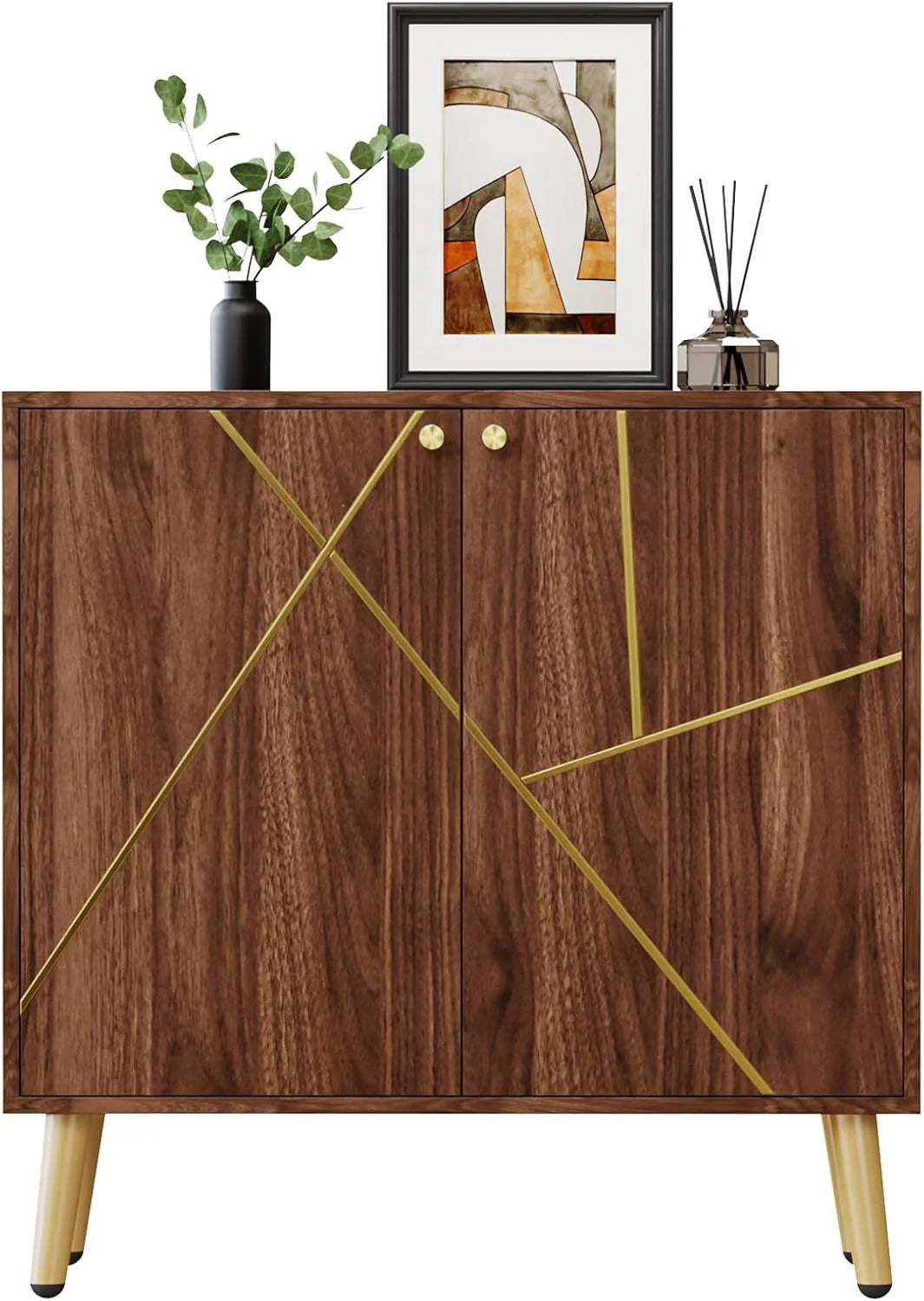Free Standing Cabinet Black Wood for Living Room, Bedroom, Dining Room, Hallway, Entryway