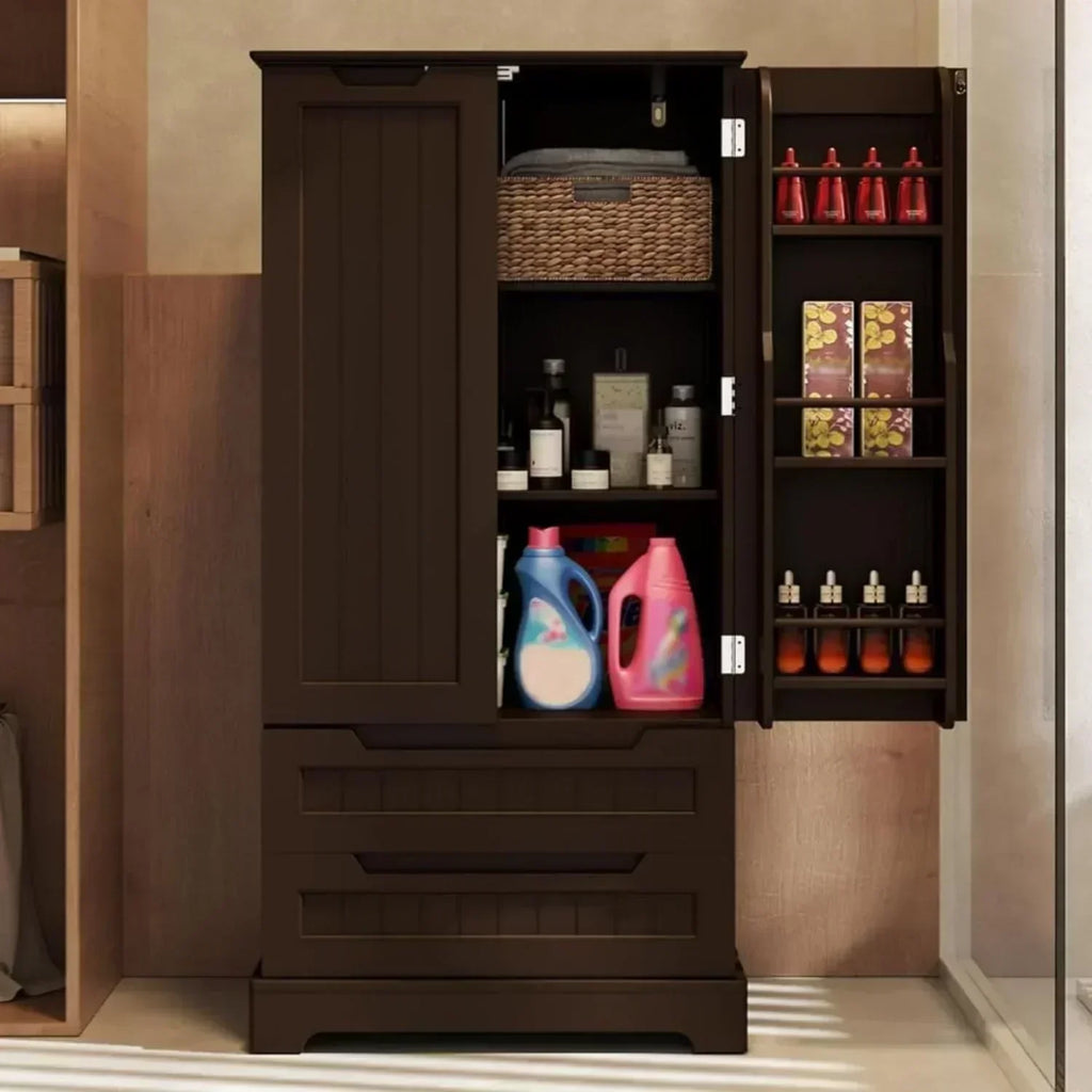 Gizoon Kitchen Pantry Cabinet with Drawers Freestanding Bathroom Storage Cabinet with Doors