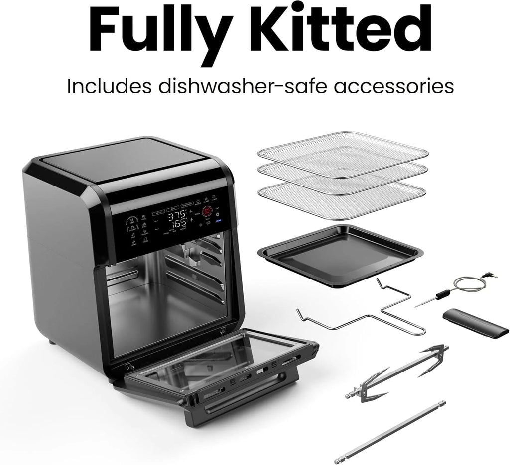 CHEFMAN ExacTemp 12-Quart Air Fryer Integrated Smart Cooking 28 Touchscreen Presets