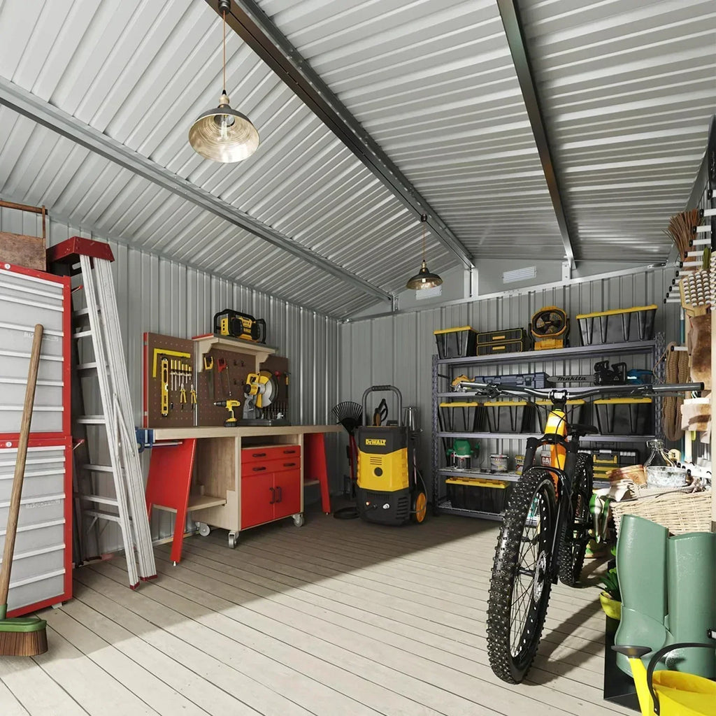 Aoxun 6.2x4 FT Shed Outdoor Storage Shed Metal Garden Shed Sloping Roof Tool Shed Bike Shed