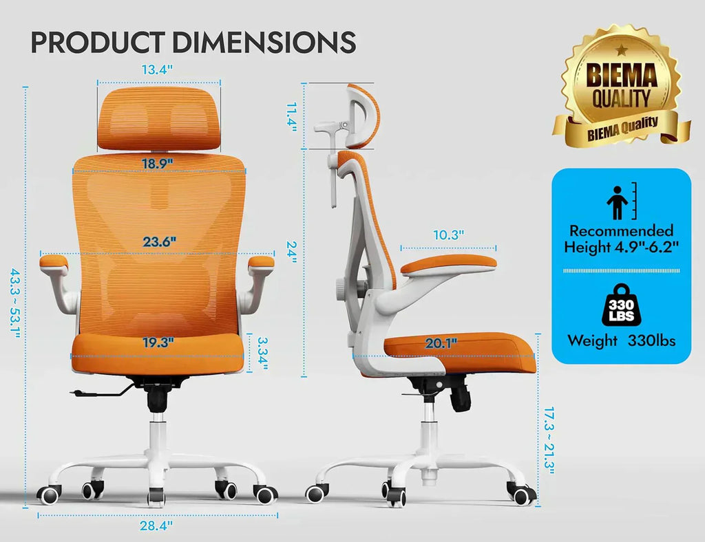 Office computer desk and chair gaming chair with lumbar support and headrest