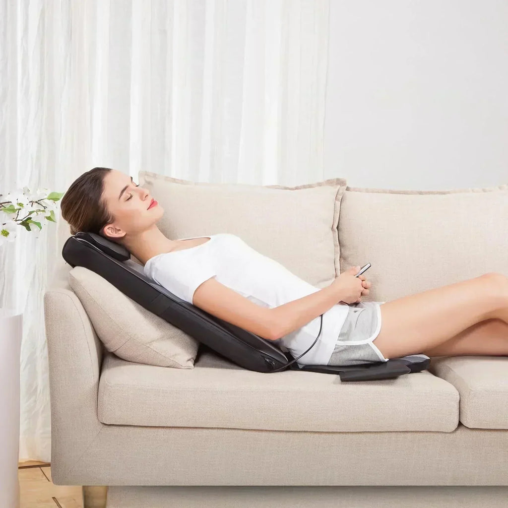 Snailax Shiatsu Massage Cushion with Heat Massage Chair Pad Kneading Back Massager for Home