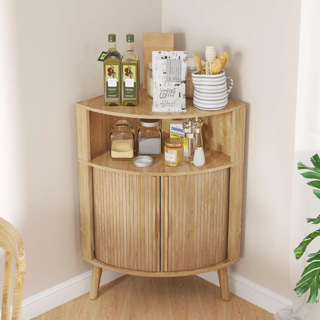 Corner Cabinet, 66.73'' Tall Modern Corner Bathroom Storage Cabinet