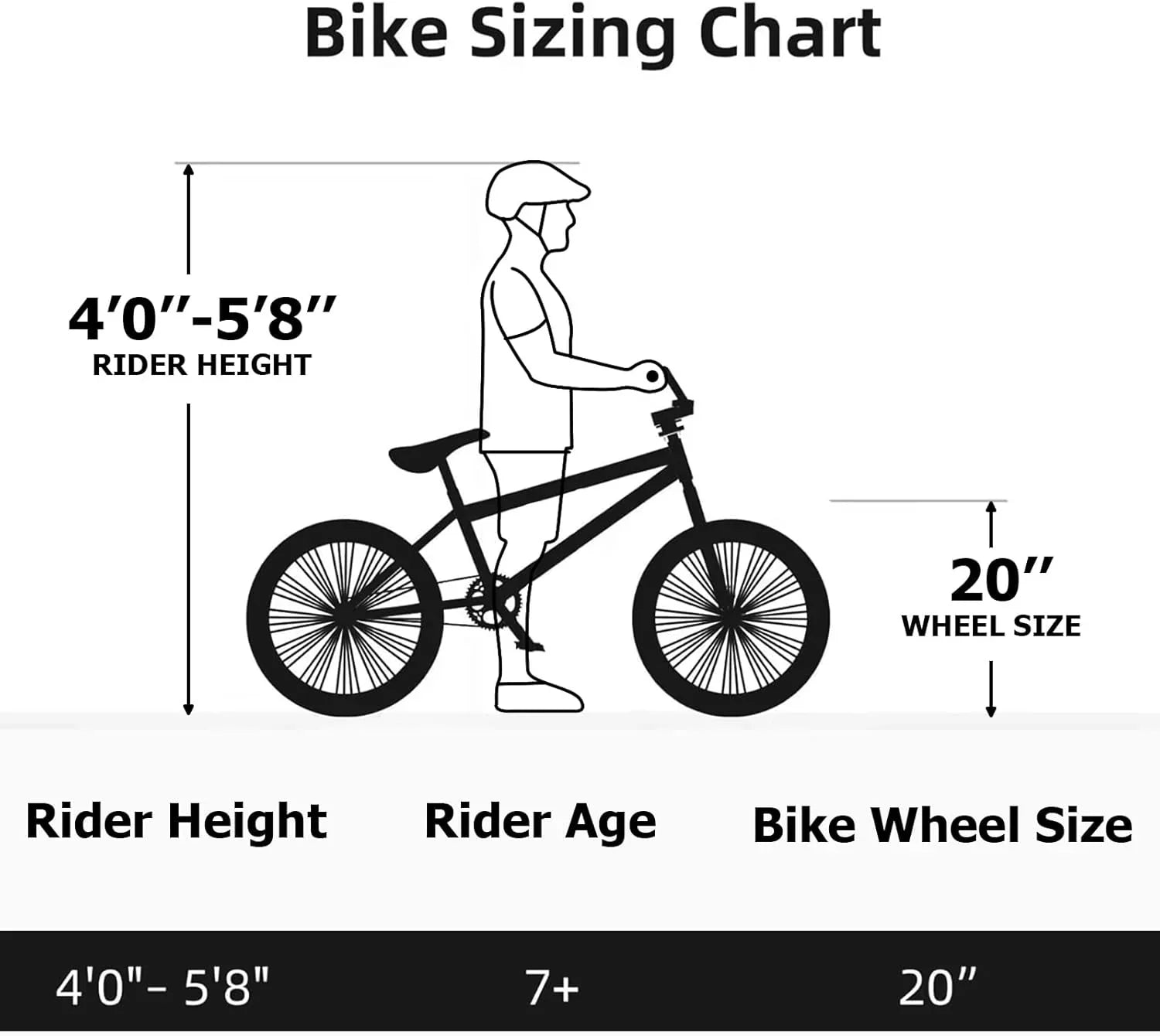 WEIZE Freestyle BMX Bicycle 20 Inch Stunt Bike for Kids and Adults Men and Women High Strength