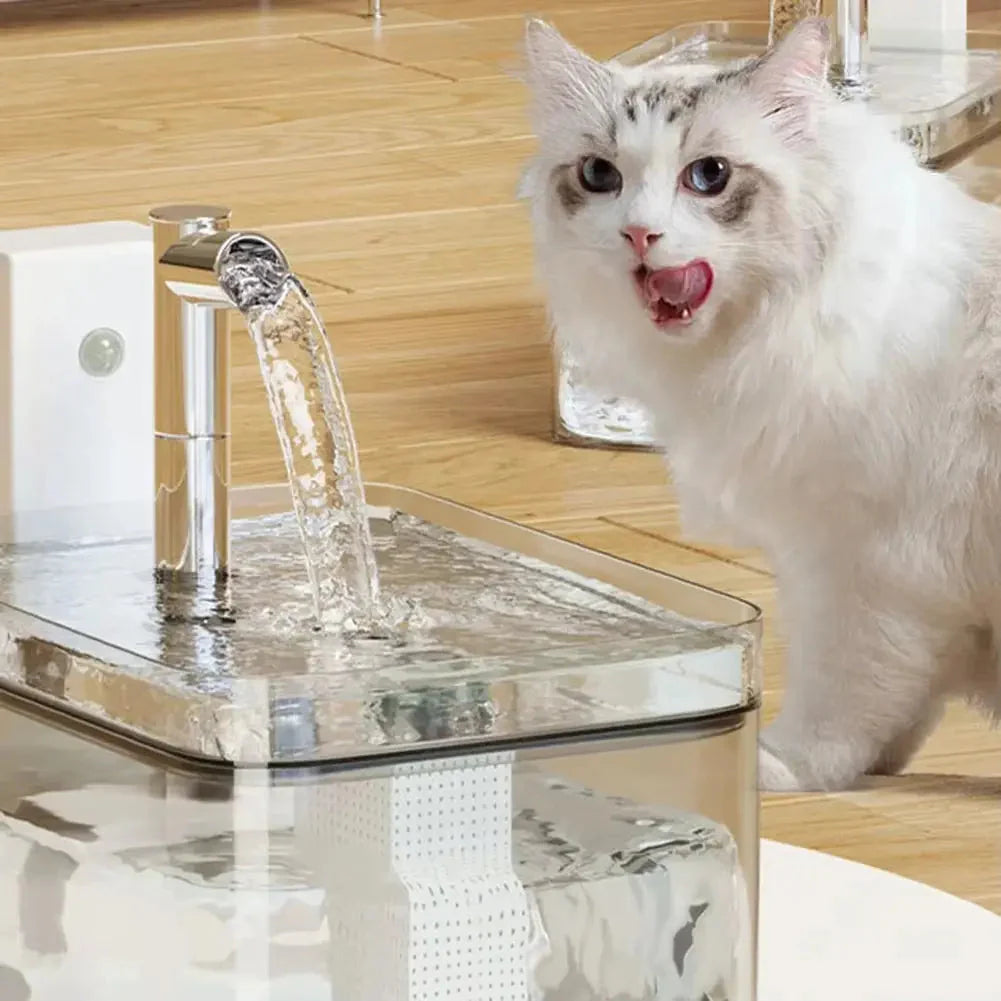 Wireless Pet Water Fountain 1.5L Rechargeable with Motion Sensor Filter and Quiet Pump for Cats and Small Dogs