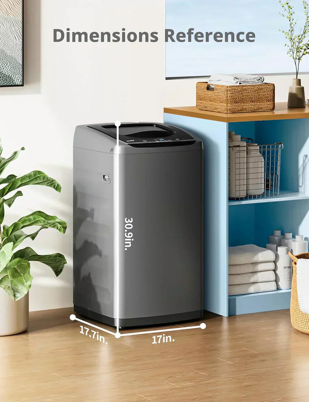 Comfee Portable Washing Machine 0.9 Cubic Foot with LED Display and Built-in Drum