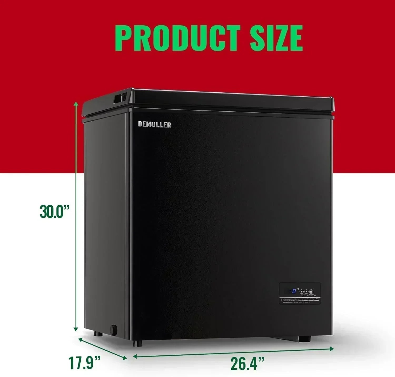 Chest Freezer 5.0Cubic Feet Deep Freezer Freestanding Freezers 2 Removable Stainless Steel Basket