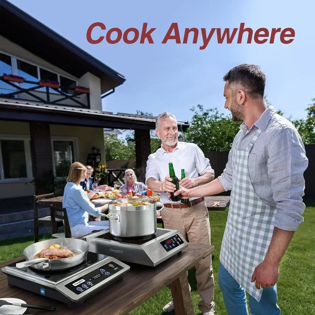 Induction Cooktop Portable Cooker with 8-inch Heating Coil Stainless Steel Countertop Burner