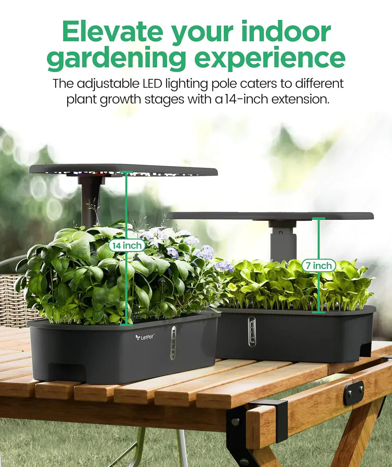 Hydroponic Planting System Kit App and WiFi Controlled Indoor Garden Full Spectrum Grow Light
