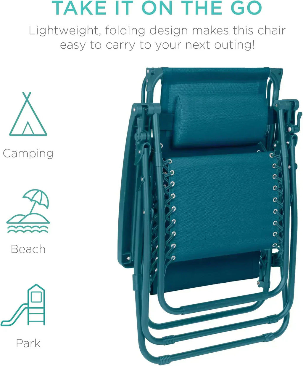 Best Choice Products Folding Zero Gravity Recliner Patio Lounge Chair Adjustable Canopy Shade