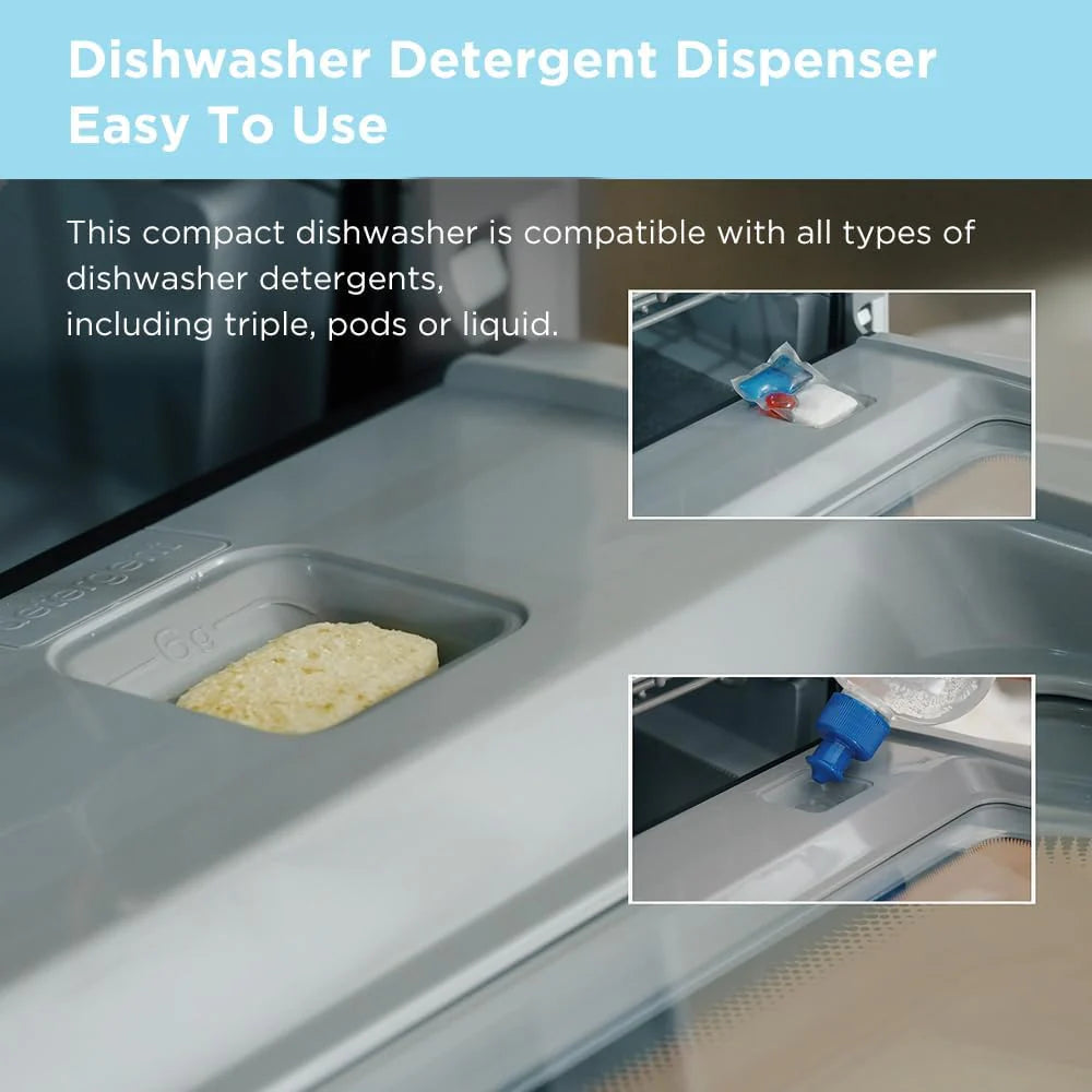 COMFEE' Portable Mini Dishwasher Countertop with 5L Built-in Water Tank for Apartments& RVs