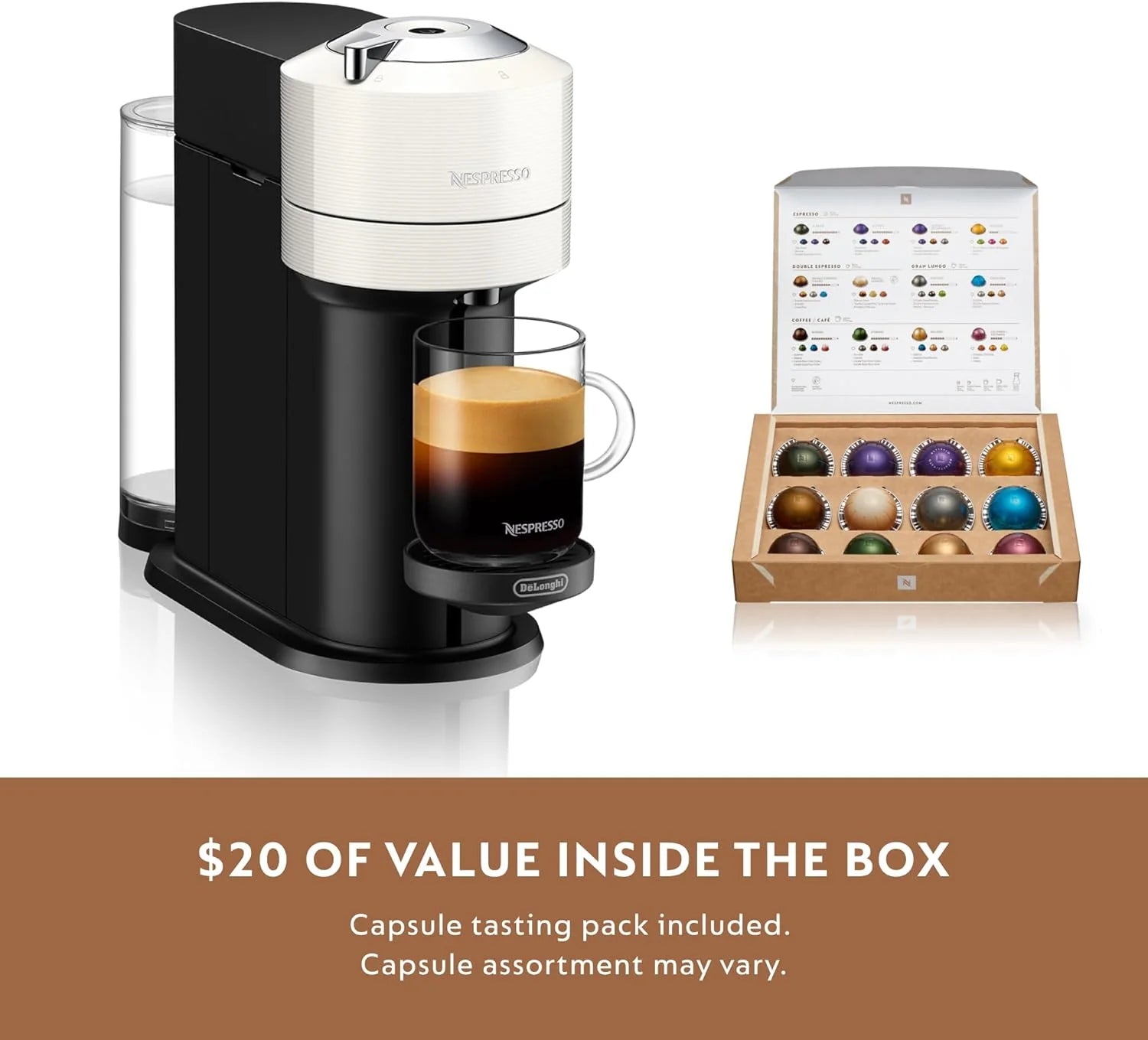 Nespresso Vertuo Next by De��Longhi White Coffee & Espresso Machine