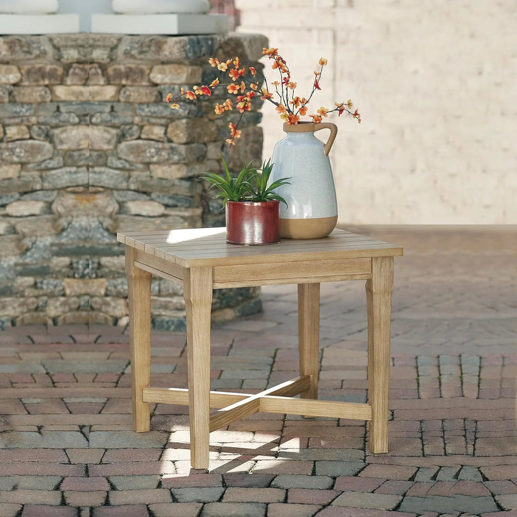 Coastal view outdoor terrace eucalyptus sofa