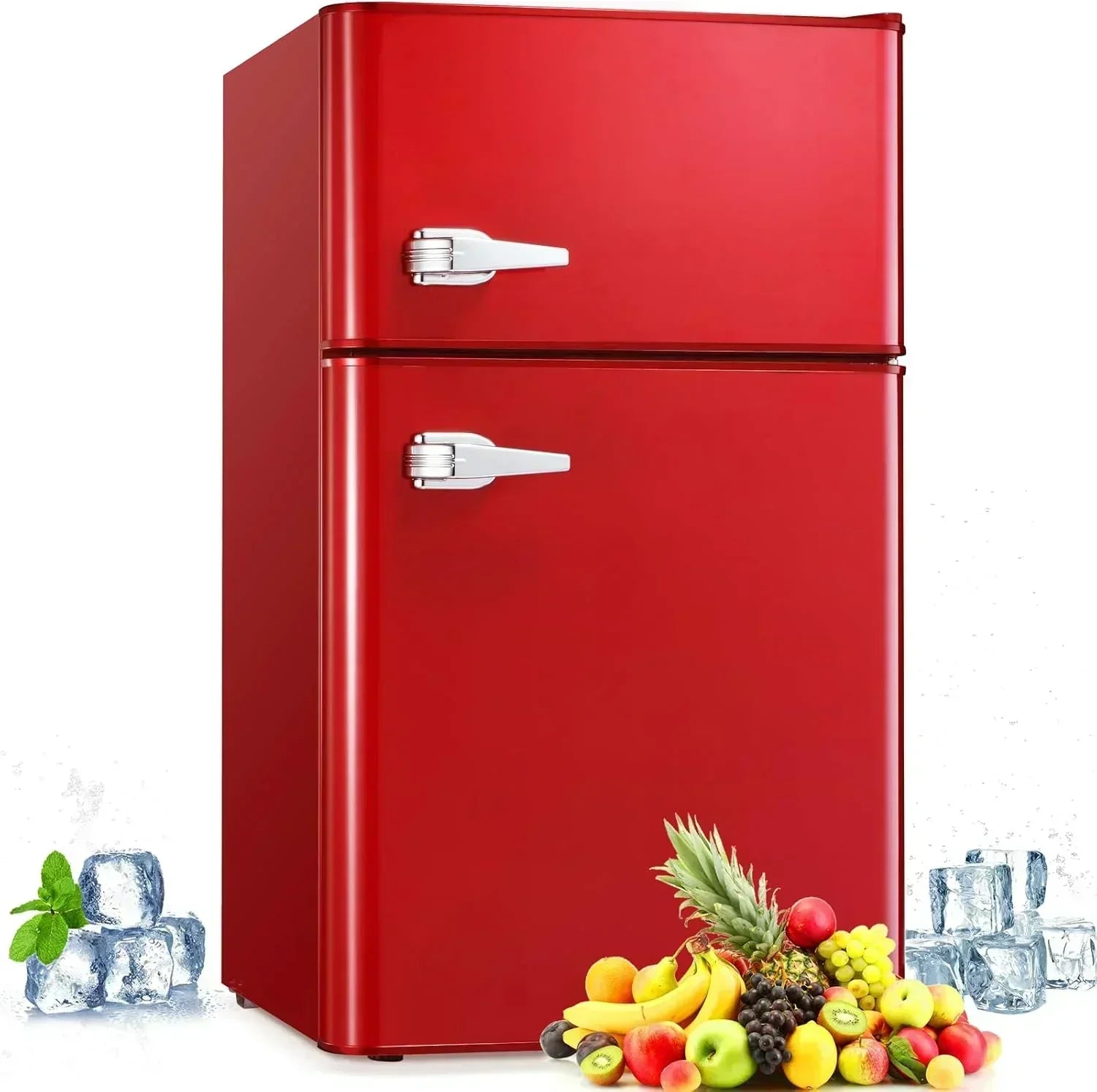 Antarctic Star Compact Mini Refrigerator Separate Freezer Small Fridge Double 2-Door