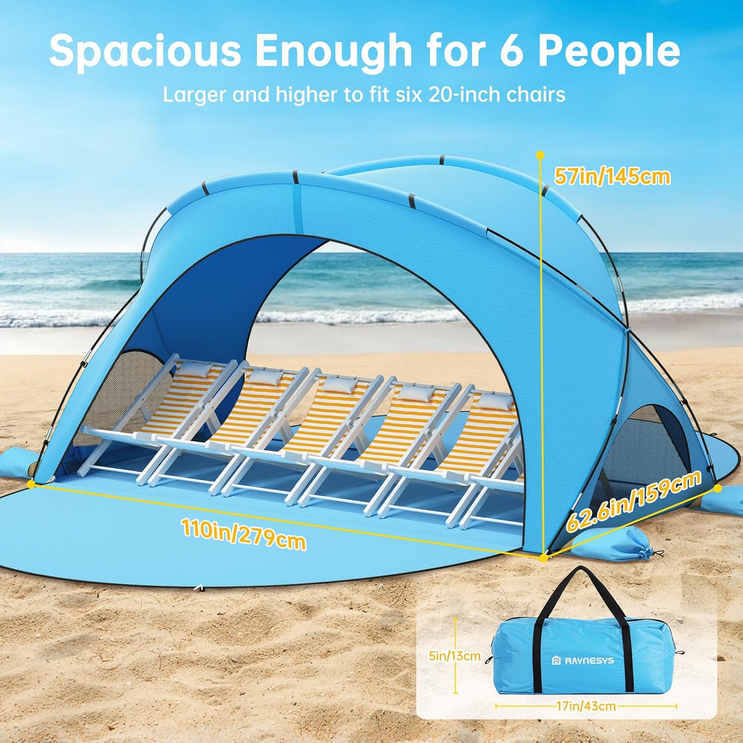 Beach Tent Sun Shelter Beach Shade Tent with UPF50+ UV Protection Beach Sun Shelter Beach Shade