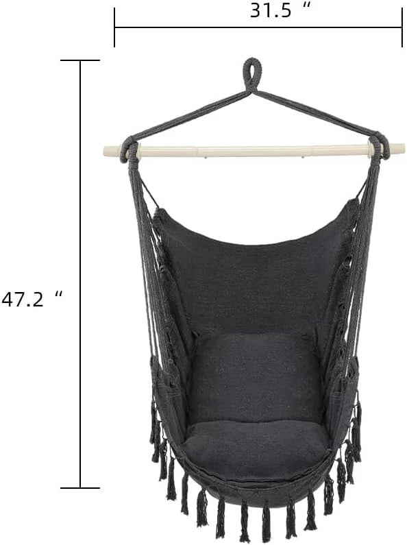 ONCLOUD Hammock Chair Hanging Rope Swing Load Capacity Macrame Hammock Swing Seat