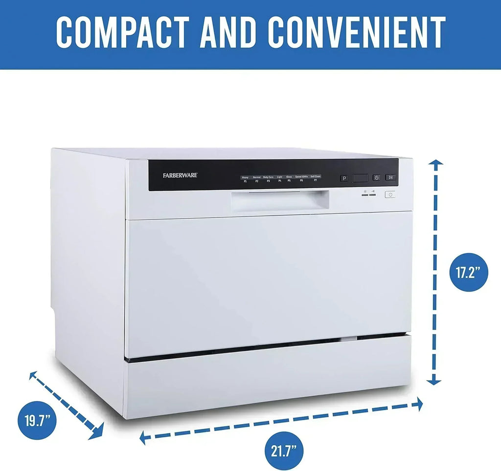 Farberware Compact 6-Station Dishwasher Portable Mini Countertop Dishwasher