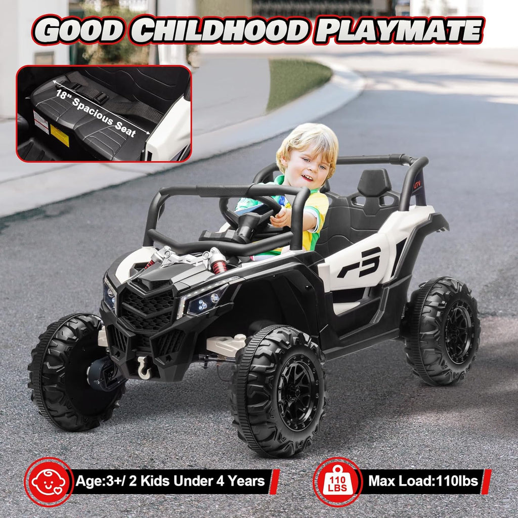 JOYRACER Kids Remote Control Car with 4 x 150W Motors Shock Absorbers Bluetooth MP3 Player