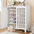 IRONCK Shoe Cabinet with Slatted Doors, 6-Tier Shoe Storage Cabinet