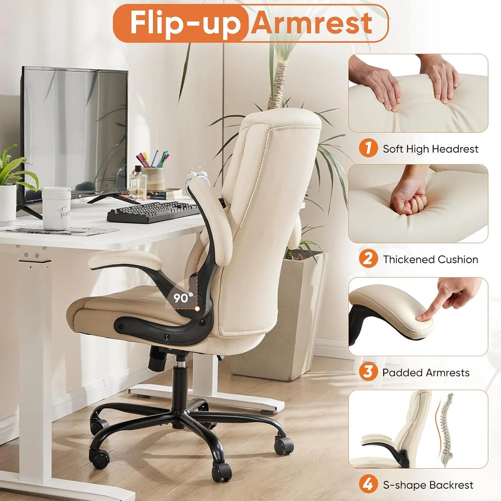 Ergonomic Office Chair Heavy Duty Work Desk Chair Adjustable Swivel Rolling Chair with Wheels