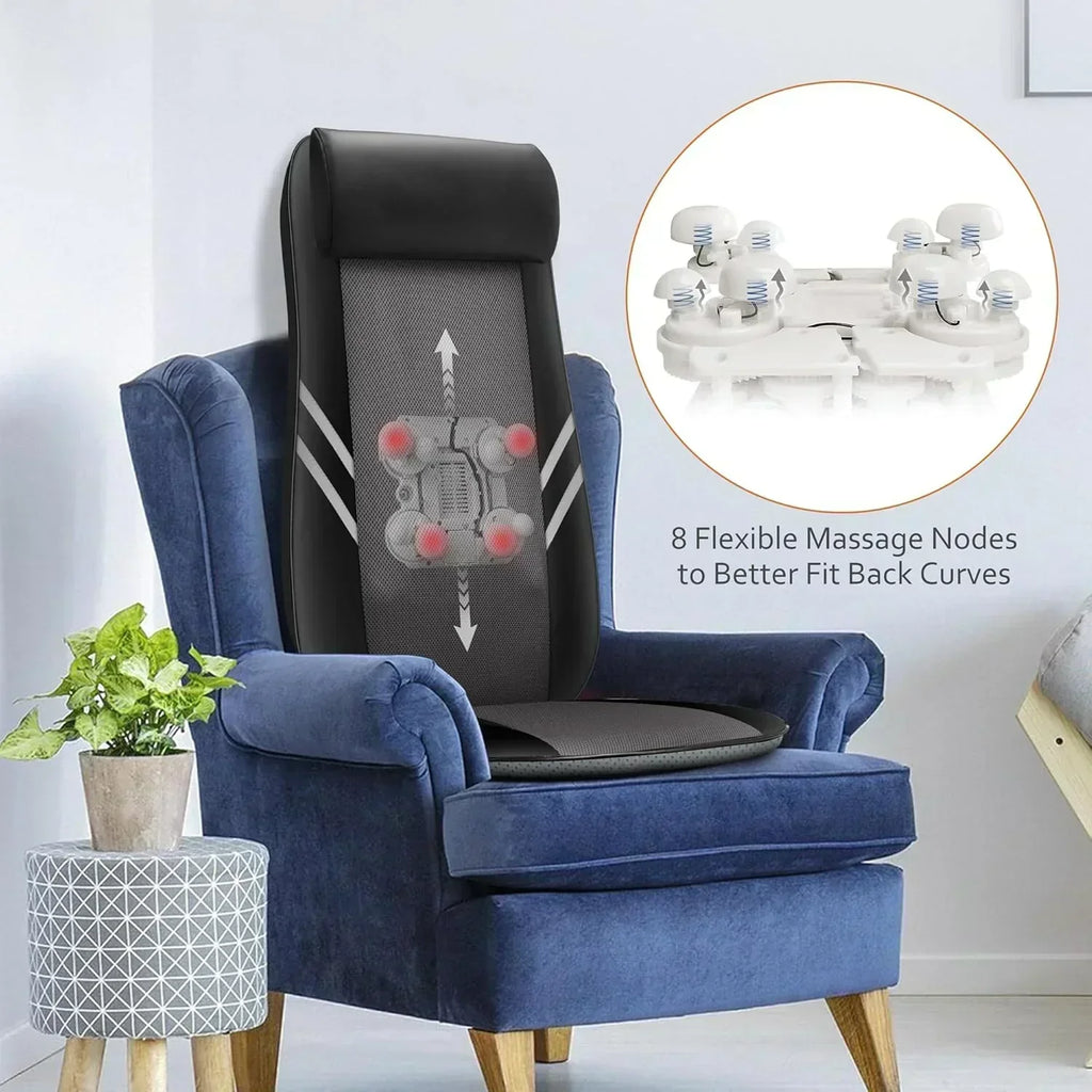Snailax Shiatsu Massage Cushion with Heat Massage Chair Pad Kneading Back Massager for Home