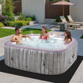 4-6 Person Inflatable Hot Tub, Portable Outdoor Spa with 130 Air Jets, Circulation Heating