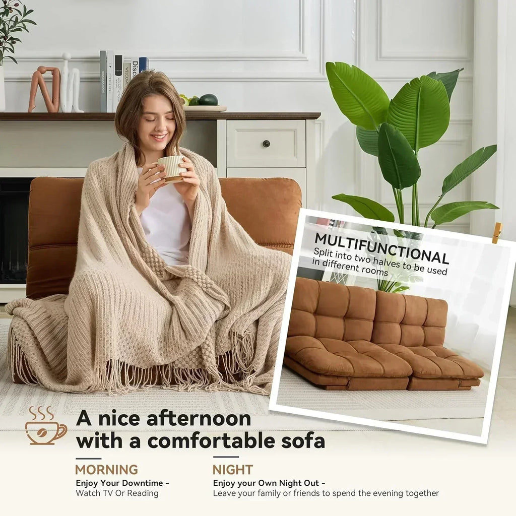 Brown loveseat convertible sofa memory foam futon sofa bed modern sleeper sofa
