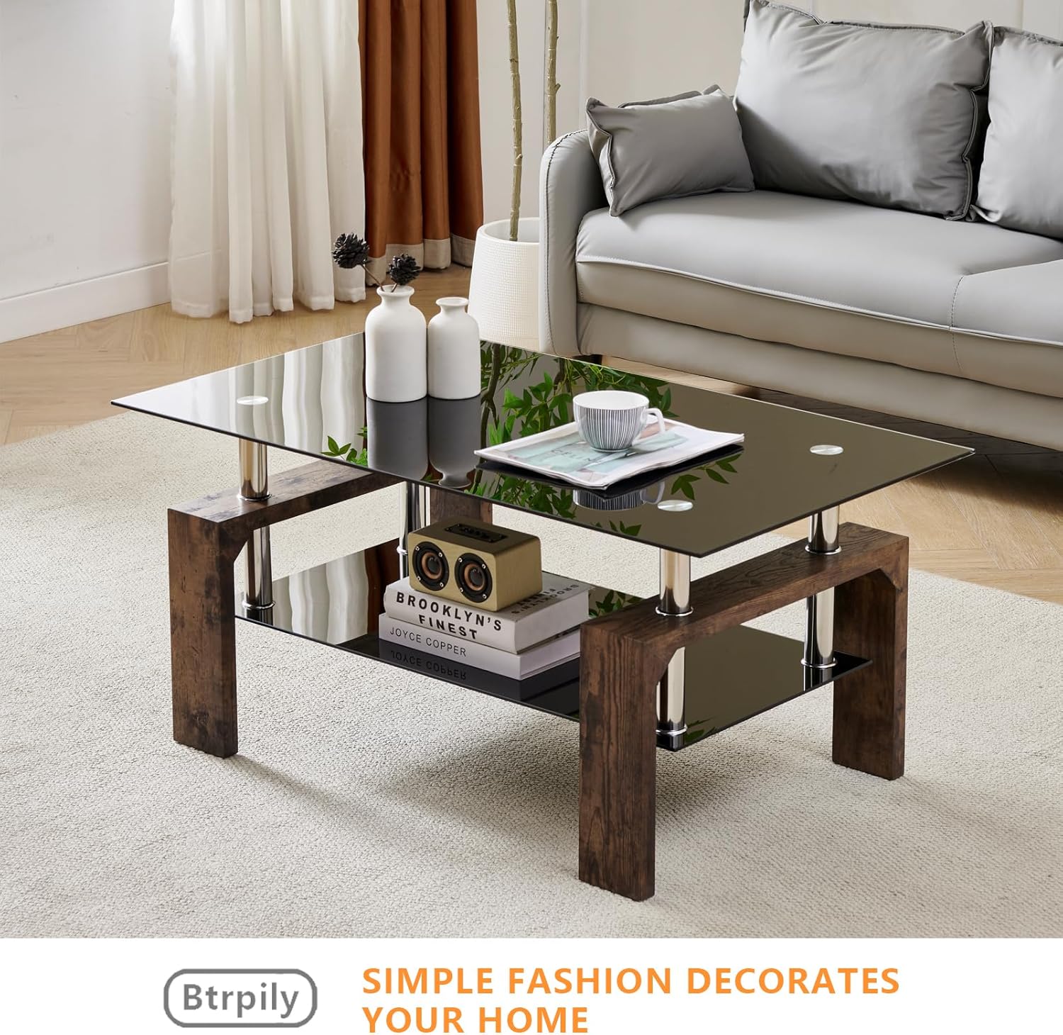 Living Room Rectangle Coffee Table Tea Table Suitable for Waiting Room Modern Side Coffee Table